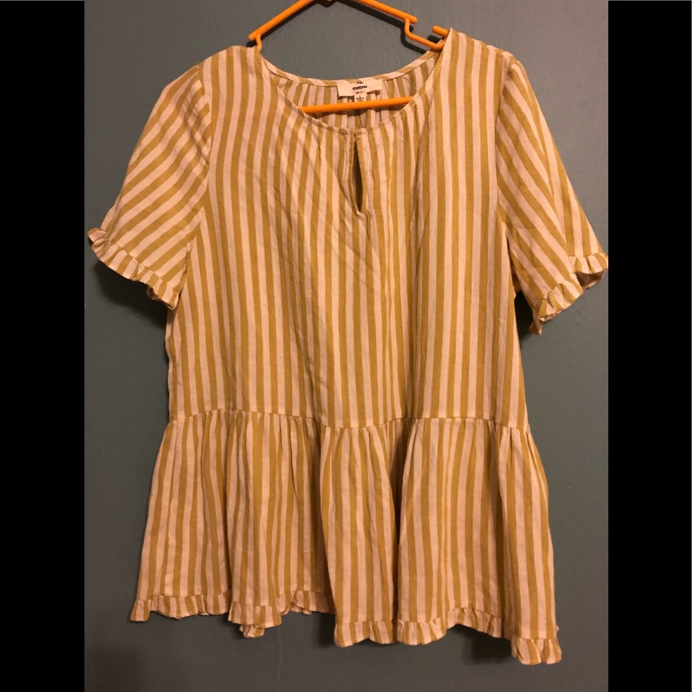 Striped large blouse